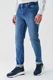Gabardine Cotton 5 Pocket Slim Fit Casual Denim Pants 1023240154