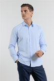 Long Sleeve Self Patterned Hard Collar Pocketless Slim Fit Shirt 1004255283