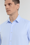 Long Sleeve Self Patterned Hard Collar Pocketless Slim Fit Shirt 1004255283
