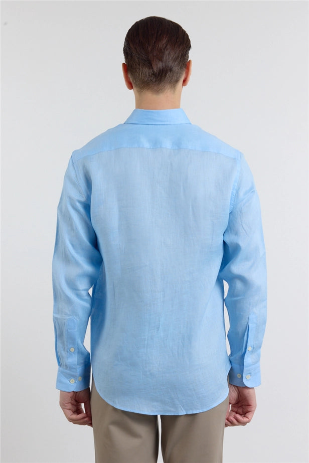 IMZA Men's 100% Linen Button-Down Slim Fit Shirt – 1004260161