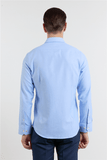 Long Sleeve Hard Collar Pocketless Slim Fit Oxford Shirt 1004255284