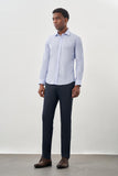 Long Sleeve Filafil Stiff Collar Slim Fit Basic Shirt 1004225008