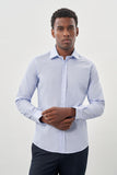 Long Sleeve Filafil Stiff Collar Slim Fit Basic Shirt 1004225008