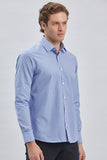 Long Sleeve Hard Collar Pocketless Slim Fit Shirt 1004240230