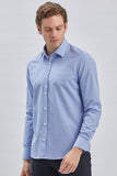 Long Sleeve Hard Collar Pocketless Slim Fit Shirt 1004240230