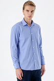 Long Sleeve Filafil Stiff Collar Pocket Cotton Basic Comfort Fit Shirt 1004230002