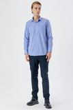 Long Sleeve Filafil Stiff Collar Pocket Cotton Basic Comfort Fit Shirt 1004230002