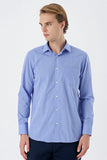 Long Sleeve Filafil Stiff Collar Pocket Cotton Basic Comfort Fit Shirt 1004230002