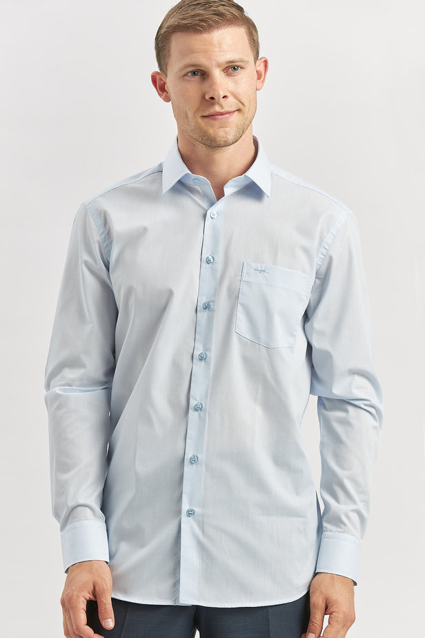Long Sleeve Hard Collar Pocket Comfort Fit Shirt 1004240051