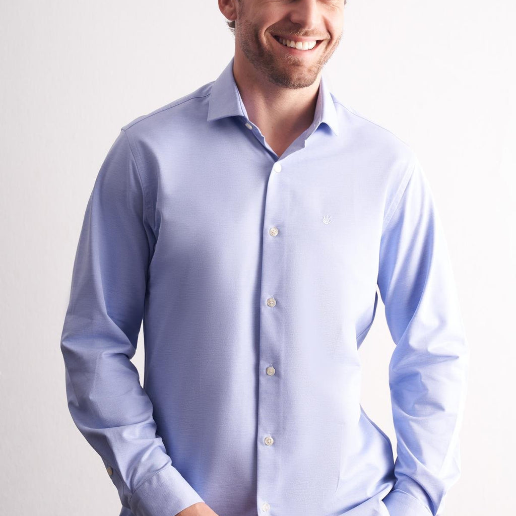 Blue Half Italian Collar Premium Slim Fit 100% Cotton Shirt (Model 1004255194)