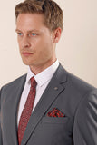 Gray Notch Lapel Lined Double Vent 4 Drop Comfort Fit Classic Suit 1001230172