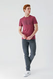 Short Sleeve Printed Crew Neck Pocket Slim Fit Cotton T-Shirt 1011240181