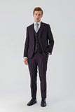 Gabardine Peak Lapel Suit with Vest 6 Drop Slim Fit Classic Suit 1001240187