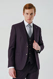 Gabardine Peak Lapel Suit with Vest 6 Drop Slim Fit Classic Suit 1001240187