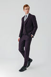 Gabardine Peak Lapel Suit with Vest 6 Drop Slim Fit Classic Suit 1001240187