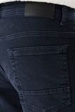 Navy Knitted Cotton 5 Pocket Slim Fit Casual Denim Pants 1023235156
