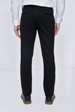 Black Elastic Waistband Side Pocket Straight Leg Slim Fit Trousers 1003225174