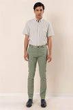 Side Pocket Striped Textured Slim Fit Cotton Jogger Trousers 1003230159