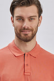 Short Sleeve Pique Polo Collar Trim Slim Fit Cotton Stretch T-Shirt 1011240156