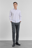 Long Sleeve Self Patterned Hard Collar Pocketless Slim Fit Shirt 1004255283