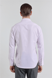 Long Sleeve Self Patterned Hard Collar Pocketless Slim Fit Shirt 1004255283