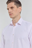 Long Sleeve Self Patterned Hard Collar Pocketless Slim Fit Shirt 1004255283