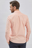 Long Sleeve Hard Collar Pocketless Slim Fit Shirt 1004240230