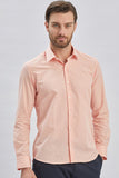 Long Sleeve Hard Collar Pocketless Slim Fit Shirt 1004240230