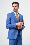 Light Beige Peak Lapel Lined Suit with Vest Slim Fit 1001230906