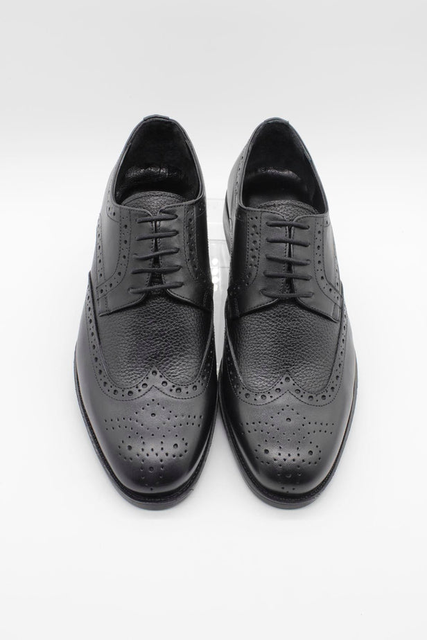 Black 100% Leather Lace-Up Classic Shoes 1033245176