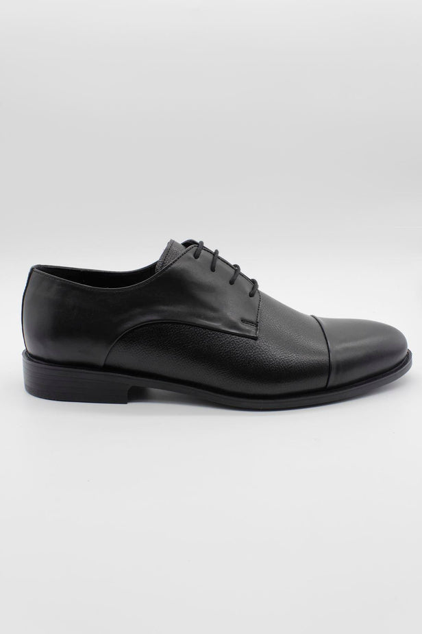 Black 100% Leather Lace-Up Classic Shoes 1033245177
