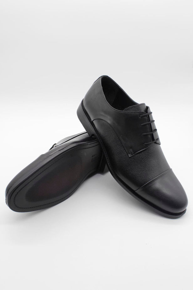 Black 100% Leather Lace-Up Classic Shoes 1033245177