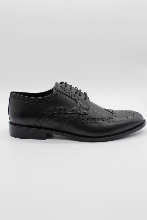 Black 100% Leather Lace-Up Classic Shoes 1033245176