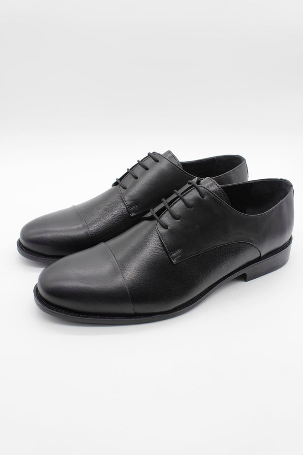 Black 100% Leather Lace-Up Classic Shoes 1033245177