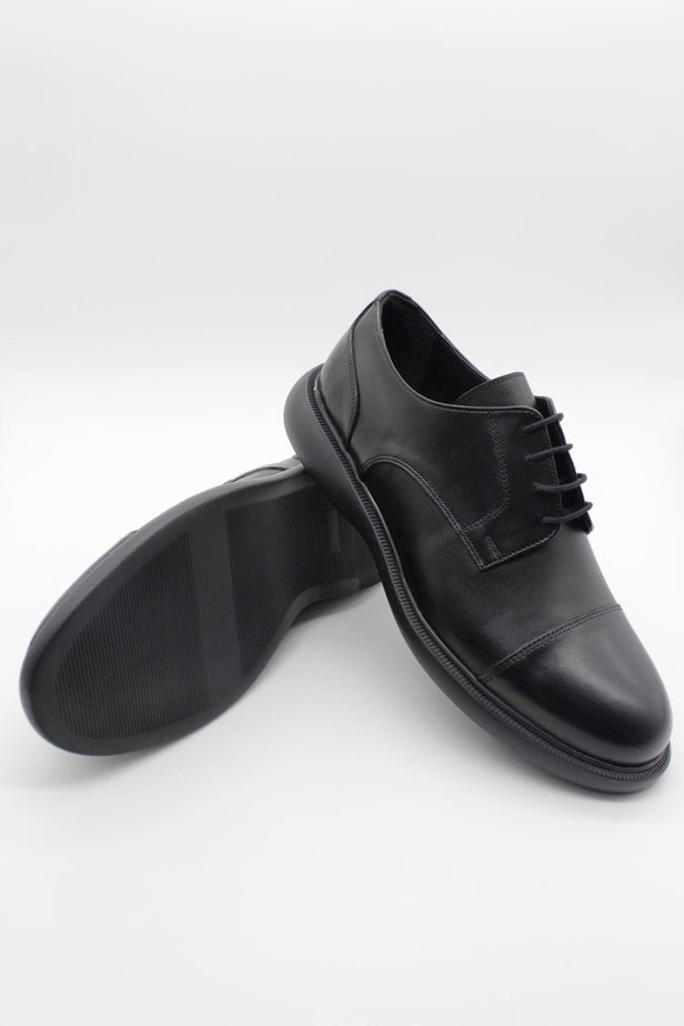 Black 100% Leather Analin Lace-Up Classic Shoes 1033245179