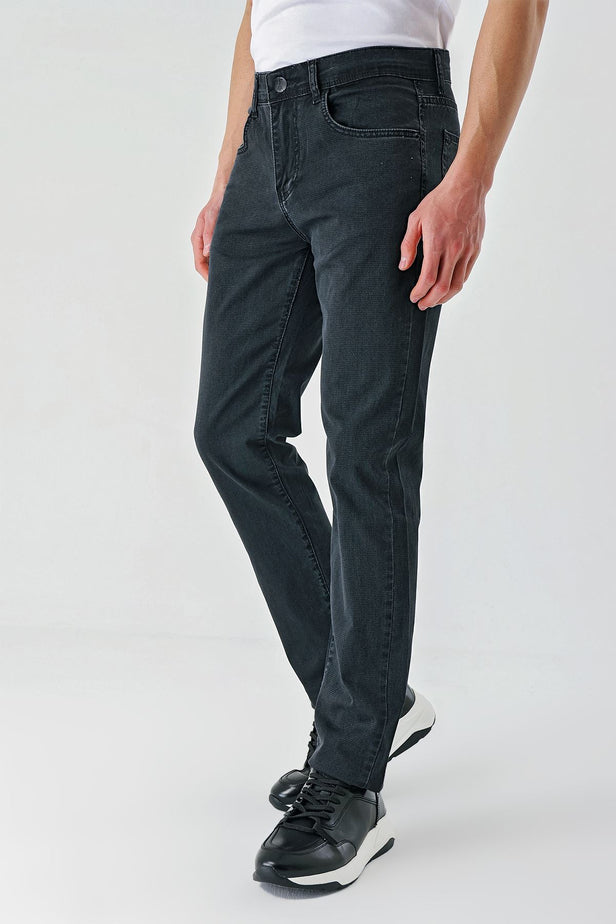IMZA Men's Dobby Slim Fit 5-Pocket Casual Denim Pants – 1023240157