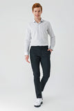 Black Cotton Side Pocket Casual Slim Fit Chino Trousers 1003240156