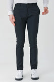 Black Cotton Side Pocket Casual Slim Fit Chino Trousers 1003240156