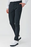 Black Cotton Side Pocket Casual Slim Fit Chino Trousers 1003240156