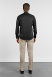 White Long Sleeve Ata Collar Pocketless Slim Fit Cotton Shirt 1004255915