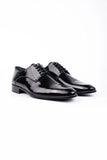 Black 100% Leather Patent Slip-On Ceremony Dress Shoes.