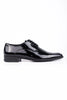 Black 100% Leather Patent Slip-On Ceremony Dress Shoes.