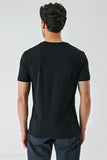 Black Printed Crew Neck Casual Slim Fit T-Shirt 1011240168