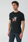 Black Printed Crew Neck Casual Slim Fit T-Shirt 1011240168