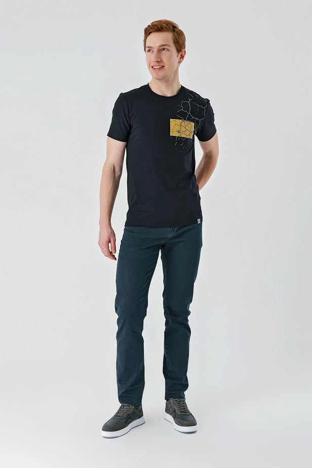 IMZA Men's Printed 100% Cotton Slim Fit Casual T-Shirt – 1011240180
