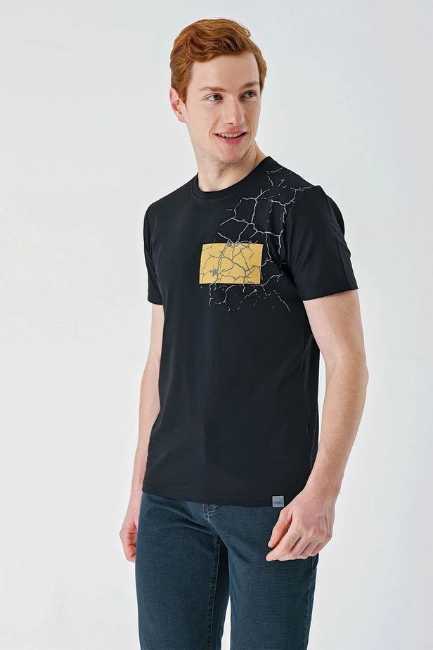 IMZA Men's Printed 100% Cotton Slim Fit Casual T-Shirt – 1011240180