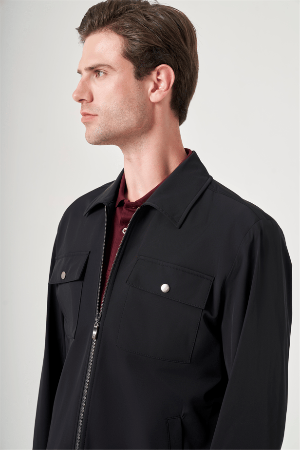IMZA Men's Berberi Collar Gabardine Slim Fit Casual Jacket – 1007260151
