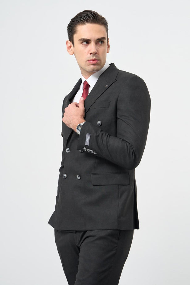 IMZA Men's Peak Lapel Slim Fit Stretch Classic Suit – 1001245173