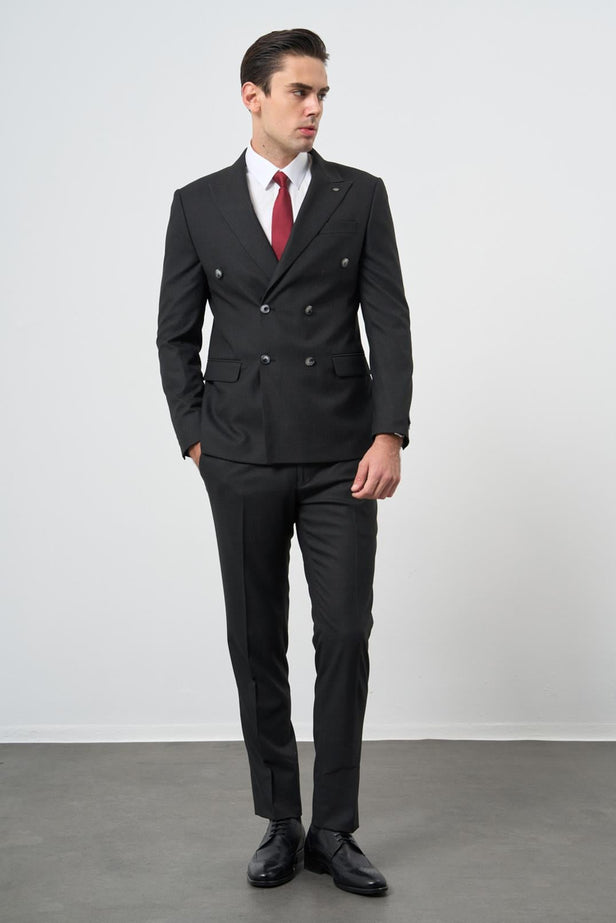 IMZA Men's Peak Lapel Slim Fit Stretch Classic Suit – 1001245173