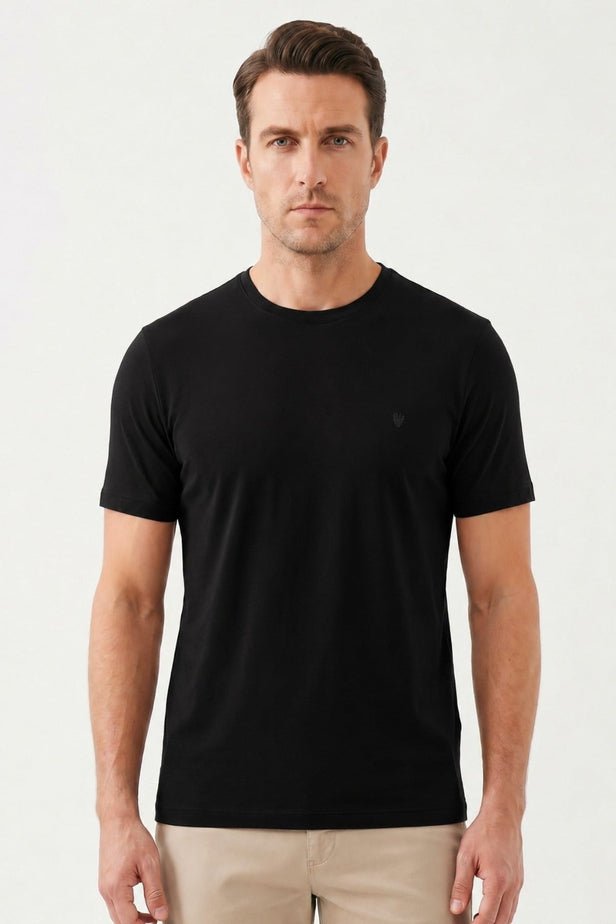 IMZA Men's Crew Neck Knitted Standard Fit Stretch T-Shirt – 1011260267